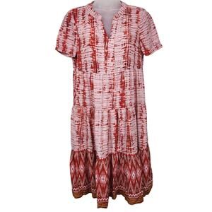 Beachlunchlounge Red Tiered Midi Sundress